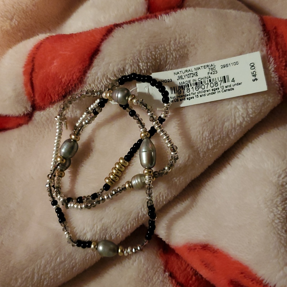 Lucky Brand Bracelet Set of 3 with Pearls NWT - Picture 2 of 4